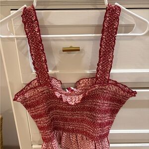 Buddy Love Maroon and Pink Smocked Top